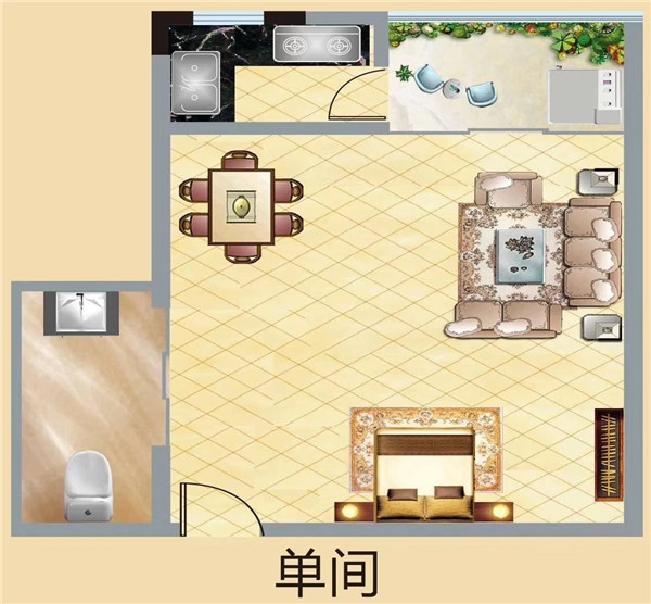 一房一厅一卫 