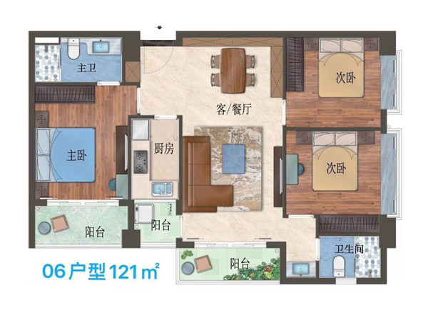 厚街滨海国际三房两厅