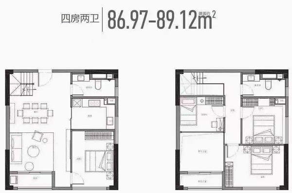 四房两厅两卫 