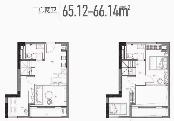 三房两厅两卫 